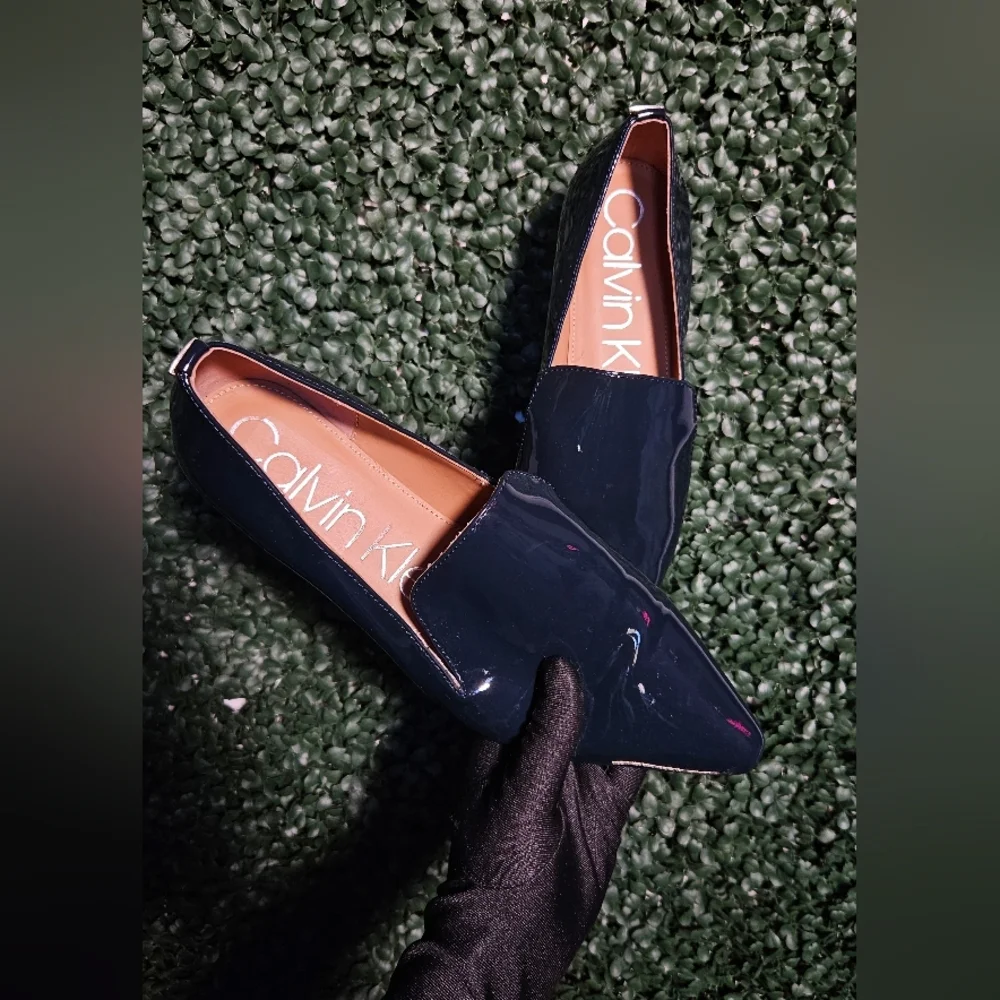 Calvin Klein Glossy Navy Loafers - Picture 4 of 6